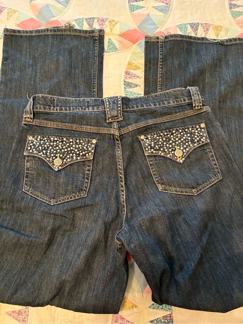 Dark Blue “Lawman” Women's Jeans with Embellished Back Pockets